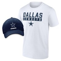 Men's Fanatics Branded White/Navy Dallas Cowboys T-Shirt & Adjustable Hat Combo Pack
