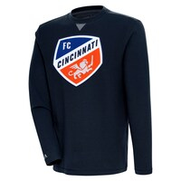 Men's Antigua  Black FC Cincinnati Flier Bunker Tri-Blend Pullover Sweatshirt