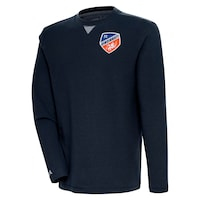 Men's Antigua  Gray FC Cincinnati Flier Bunker Tri-Blend Pullover Sweatshirt