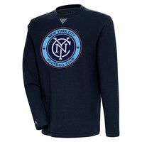 Men's Antigua  Cream New York City FC Flier Bunker Tri-Blend Pullover Sweatshirt