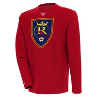 Men's Antigua  Red Real Salt Lake Flier Bunker Tri-Blend Pullover Sweatshirt