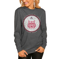 Women's Gameday Couture  Charcoal Arizona Wildcats Circle Graphic Fitted Long Sleeve T-Shirt