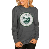 Women's Gameday Couture  Charcoal Baylor Bears Circle Graphic Fitted Long Sleeve T-Shirt