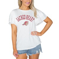 Women's Gameday Couture  White Sacred Heart Pioneers Arch Logo Flutter Sleeve Lightweight T-Shirt