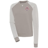 Women's Antigua  Oatmeal/White Toronto FC Flier Bunker Tri-Blend Pullover Sweatshirt