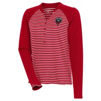 Women's Antigua  Red D.C. United Maverick Henley Long Sleeve T-Shirt