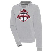 Women's Antigua  Gray/White Toronto FC Axe Bunker Tri-Blend Pullover Hoodie