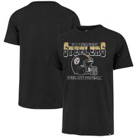Men's '47 Black Pittsburgh Steelers Time Lock Franklin T-Shirt
