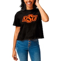 Women's League Collegiate Wear  Black Oklahoma State Cowboys Clothesline Cropped T-Shirt
