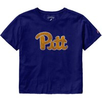 Women's League Collegiate Wear  Royal Pitt Panthers Clothesline Cropped T-Shirt