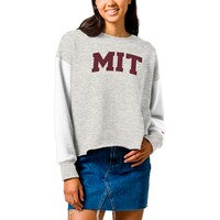 Women's League Collegiate Wear  Gray MIT Engineers Reverse Fleece Cropped Pullover Sweatshirt
