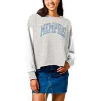 Women's League Collegiate Wear  Gray Memphis Tigers Reverse Fleece Cropped Pullover Sweatshirt