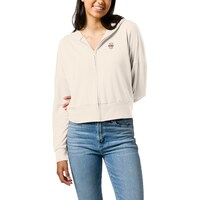 Women's League Collegiate Wear  Cream Charleston Cougars All Day Full-Zip Cropped Hoodie