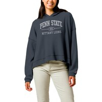 Women's League Collegiate Wear  Navy Penn State Nittany Lions Waffle Oversized Long Sleeve Hoodie T-Shirt