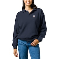 Women's League Collegiate Wear  Heather Navy Arizona Wildcats Victory Springs Tri-Blend Collared Pullover Sweatshirt