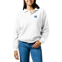 Women's League Collegiate Wear  White North Carolina Tar Heels Victory Springs Tri-Blend Collared Pullover Sweatshirt