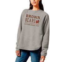 Women's League Collegiate Wear  Heather Gray Brown Bears Victory Springs Tri-Blend Fleece Pullover Sweatshirt