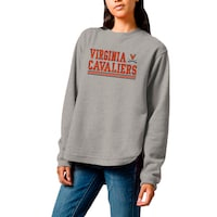 Women's League Collegiate Wear  Heather Gray Virginia Cavaliers Victory Springs Tri-Blend Fleece Pullover Sweatshirt