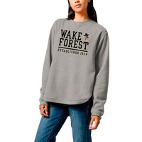 Women's League Collegiate Wear  Heather Gray Wake Forest Demon Deacons Victory Springs Tri-Blend Fleece Pullover Sweatshirt