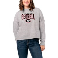 Women's League Collegiate Wear  Ash Georgia Bulldogs 1636 Boxy Pullover Sweatshirt