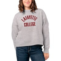 Women's League Collegiate Wear  Ash Lafayette College Leopards 1636 Boxy Pullover Sweatshirt