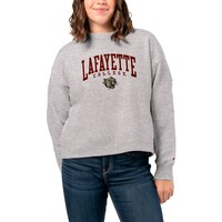 Women's League Collegiate Wear  Ash Lafayette College Leopards 1636 Boxy Pullover Sweatshirt
