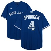 George Springer Toronto Blue Jays Autographed Royal Alternate Replica Jersey