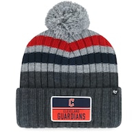 Men's '47 Gray Cleveland Guardians Stack Cuffed Knit Hat with Pom