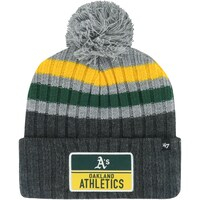 Men's '47 Gray Oakland Athletics Stack Cuffed Knit Hat with Pom