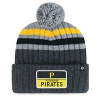 Men's '47 Gray Pittsburgh Pirates Stack Cuffed Knit Hat with Pom