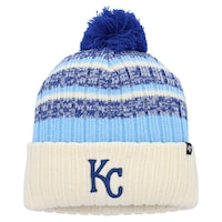 Men's '47 Natural Kansas City Royals Tavern Cuffed Knit Hat with Pom
