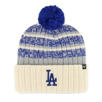Men's '47 Natural Los Angeles Dodgers Tavern Cuffed Knit Hat with Pom