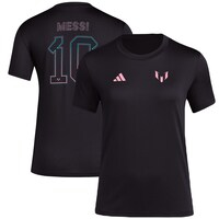 Women's Messi x adidas Black Name & Number T-Shirt