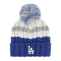 Women's '47 White/Royal Los Angeles Dodgers Ashfield Cuffed Knit Hat with Pom