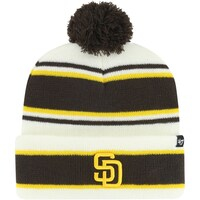 Youth '47 White/Brown San Diego Padres Stripling Cuffed Knit Hat with Pom