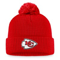 Women's Fanatics Branded Red Kansas City Chiefs Logo Cuffed Knit Hat with Pom