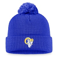 Women's Fanatics Branded Royal Los Angeles Rams Logo Cuffed Knit Hat with Pom