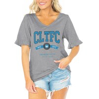 Women's Gameday Couture  Gray Charlotte FC V-Neck T-Shirt
