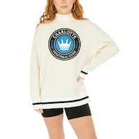 Women's Gameday Couture  White Charlotte FC Mock Neck Force Pullover Sweatshirt