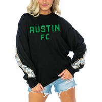 Women's Gameday Couture  Black Austin FC Long Sleeve Sequin T-Shirt