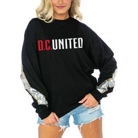 Women's Gameday Couture  Black D.C. United Long Sleeve Sequin T-Shirt