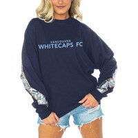 Women's Gameday Couture  Navy Vancouver Whitecaps FC Long Sleeve Sequin T-Shirt