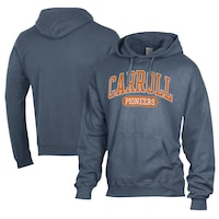 Men's Comfort Wash  Blue Carroll University Pioneers Lightweight Fleece Pullover Hoodie