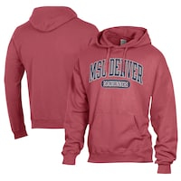 Men's Comfort Wash  Red MSU Denver Roadrunners Lightweight Fleece Pullover Hoodie