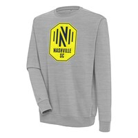 Men's Antigua Heather Gray Nashville SC Victory Pullover Sweatshirt