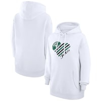 Women's G-III 4Her by Carl Banks  White New York Jets Heart Graphic Fleece Pullover Hoodie