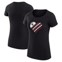 Women's G-III 4Her by Carl Banks Black Arizona Cardinals Heart Graphic Fitted T-Shirt