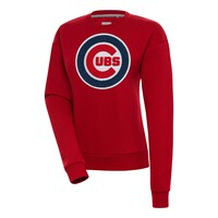 Women's Antigua  Red Chicago Cubs Victory Chenille Pullover Sweatshirt