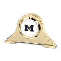 Gold Michigan Wolverines Napoleon Desk Clock