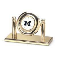 Gold Michigan Wolverines Arcade Clock